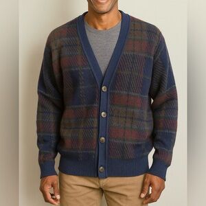Men's Checkered Cardigan - made in Italy